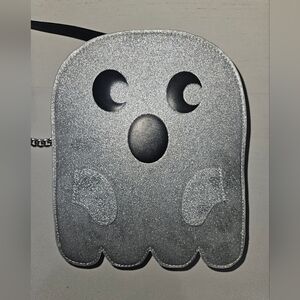 MAD Engine Silver Glittery Ghost Purse. Halloween Crossbody Bag New